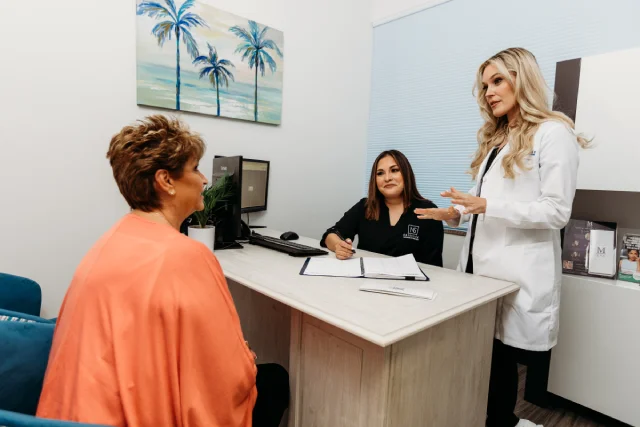 What age should I get a facelift: Female patient consulting fsibr surgeon on facelift surgery
