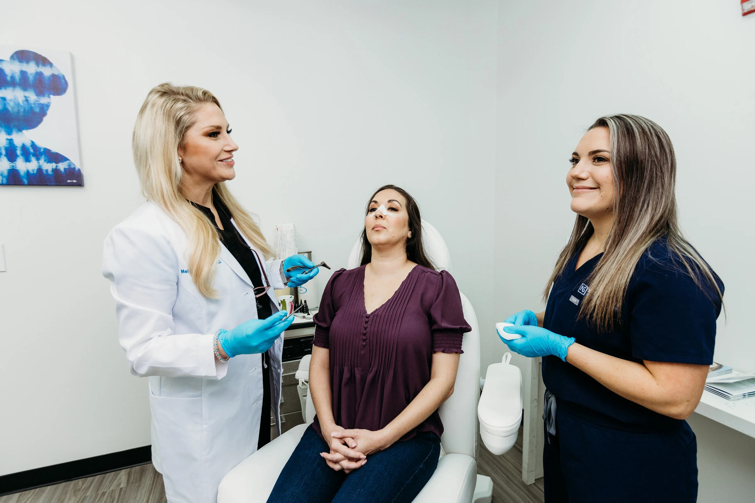 Dr. Hancock and the FSIBR team and Team Discussing Facial Volume Loss Treatment Options